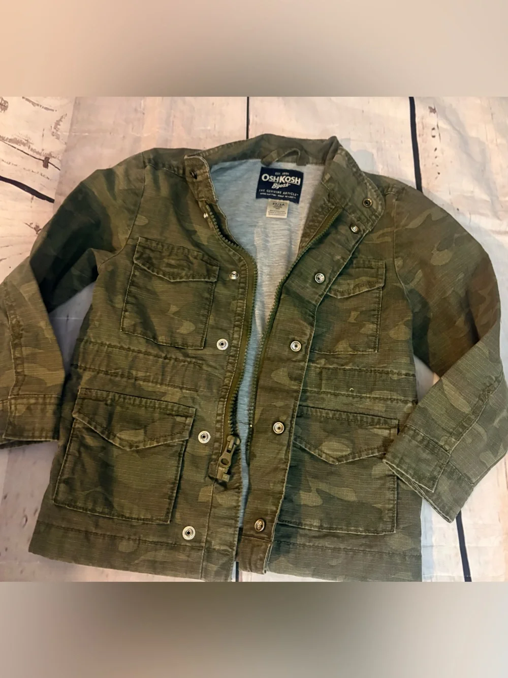 OshKosh B'gosh Olive Green Camo Field Jacket 3T
